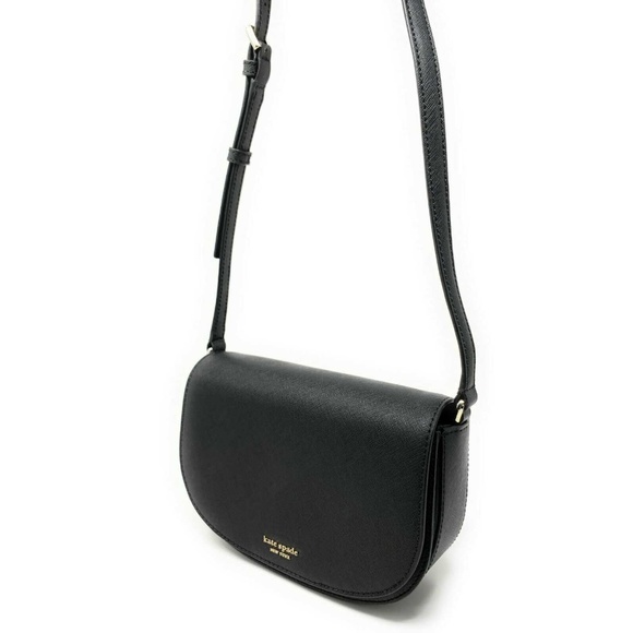 Kate Spade Reiley Flap Crossbody Bag Leather Black - Picture 2 of 8